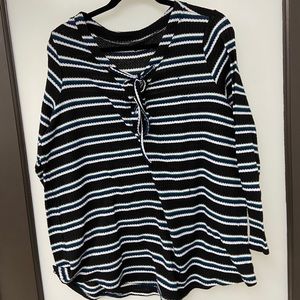 Torrid Striped lace up shirt